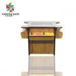 Electronic Coin Pusher Wood Grain Arcade Machine For 2-4 Player for sale
