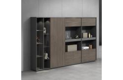 China 87 Inch Executive Office Wooden Filing Cabinets With Wardrobe supplier