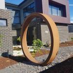 ISO9001 Garden Moon Gate 3.9ft Corten Steel Artist Decorative for sale