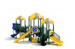 China ODM LLEPE Outdoor Playground Playhouse With Tube Plastic Slides supplier