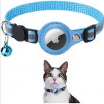 Adjustable Airtag Cat Custom Collar With Silicone Airtag Holder And Bell for sale