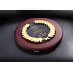 Round Award Cups Trophies , Walnut Wood Personalized Trophy Cup 3d Engraved Logo for sale