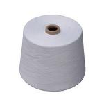 High Twist White Polyester Yarn , 20s-60s Core Spun Yarn OETEX GRS for sale