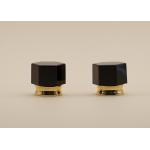 Nut Shape Black Color Perfume Lid Hexagon Shape With Gold Aluminum Collar for sale