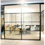 Soundproof Fireproof Sliding Office Partition Glass Walls With Aluminum Frame