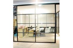 China Soundproof Fireproof Sliding Office Partition Glass Walls With Aluminum Frame supplier