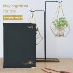 Daily Planner Vertical Hourly Schedule And Monthly Plan Black