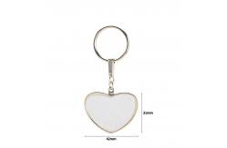 China Custom Photo Keyring Double Sided Sublimation Heart Keychain With Black Box Packing supplier