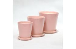 China Glossy Glazed Decorative Flower Ceramic Pots Easy Cleaning supplier