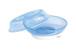 China BPA FREE With Cover And Suction Pad Plastic Baby Plate supplier