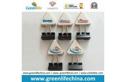China Hot Sale Triangular Custom Logo Handle W/Metal Black Binder Clip supplier