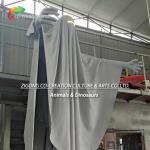 Mysterious Cloaked Figure Fiberglass Statue With Illuminated Forehead