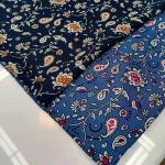 Leaf Pattern Rayon Poplin Printed Woven Fabrics 142cm Width Anti Bacteria