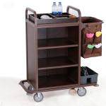 China Small Hotel Room Multi-Functional Linen Cart Housekeeping Cleaning Trolley for Room Service for sale