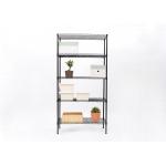 Black Color 5 Tier Adjustable Home Wire Shelving / Chrome Kitchen Storage Racks for sale