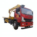 4 * 2 SINOTRUK 10 Tons Plate Tractor With 4 Sections 8 Tons Crane/tilt Tray Towing With  8 Tons Crane for sale