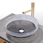 1 Hole Glass Vessel Basins With Optional Pop Up Drain Included Glass Sink