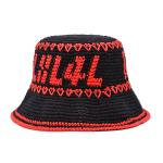 Hand woven Bucket hat leisure summer sun shading beach straw hat for sale