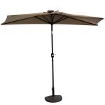 Half Side Balcony Umbrella Outdoor Stand Pole Wall Parasol DIA2.3M for sale