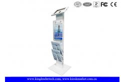 China Lockable Kiosk Freestanding Secure Ipad With Logo Panel Leaflet Rack supplier