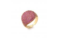 China Rock Men Hip Hop Ring 18k Gold Plated Chunky Micro Pave CZ Ring supplier