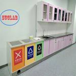 Frame Wall Mounted Hospital Disposal Workstation with Drawers and Adjustable Shelves for sale