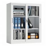 Sliding Doors 2 Adjustable Shelves Steel Half Height Locker For File Storage for sale