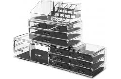 China Polystyrene 8 Layers Acrylic Makeup Organizer Clear Acrylic Makeup Drawers supplier