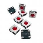 Pack Foot 4 Pins SMD Tact Switch , Red Silicone Ball Button Tactile Switch