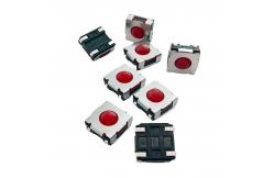 China Pack Foot 4 Pins SMD Tact Switch , Red Silicone Ball Button Tactile Switch supplier