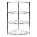 Radius Corner Home Wire Shelving , Chrome Kitchen Storage Racks With 4 Shelves for sale