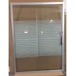 5/6mm Tempered White Stripes Modern Glass With Chromed Aluminum Frame Screen for sale
