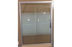 China 5/6mm Tempered White Stripes Modern Glass With Chromed Aluminum Frame Screen supplier