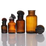 Empty Large Amber Apothecary Glass Reagent Bottle For Liquid Solid Powder Medicine for sale