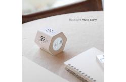 China Hexagonal Yellow Digital Clock Timer Backlit 12 / 24 Hour Mode Rotating supplier