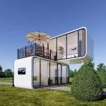 Apple Cabin House Strong Galvanized Steel Frame and Metal Carved Panel for Your Standards and Requirements for sale