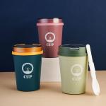 Microwave Heating Oatmeal Breakfast Cup Airtight Plastic Porridge Cup With Spoon