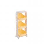 Durable PP Plastic Organizer Shelf 91CM 3 Tier Shelf Organizer Plastic