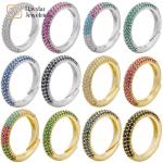Diamond Eternity Rings 18k Gold Jewelry Adjustable Opening Zircon For Women for sale