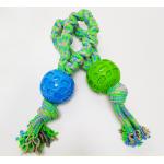 Non Toxic Dog Ball Green Dog Rope Toy For Aggressive Chewers 34cm for sale