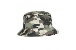 China Round Brim 5 / 6 Panel Custom Bucket Hats / Camo Jungle Bucket Caps supplier