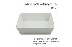China Rectangular White Paper Food Serving Tray Height 47mm supplier