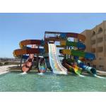 Hotel Aqua Park Fiber Glass Water Slide Combination Customized for sale