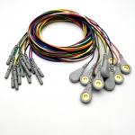 TPU Material PVC TENS ECG EKG Cables shielded Leadwires Customized Cable Snap button IEC Din 1.5mm Plug adapter for sale