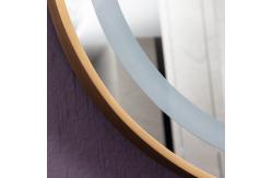 China Transform Your Bathroom with Golden Framed LED Lighted Round Wall Mirror supplier