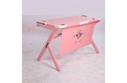 China Pink Ergonomic PS4 Gaming Desk MDF Surface Steel Alloy Frame supplier