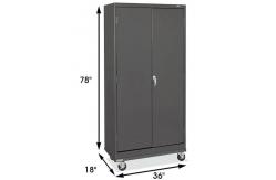 China Double Door Unassembled Metal Adjustable Shelf Cabinet With Wheels supplier