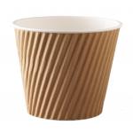 Custom Print Disposable Hot Food Grade 350gsm Kraft Brown Ripple Paper Bowl for sale