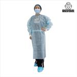Level 2 SPP PE 35gsm Plus Size Disposable Surgeon Gown With Knitted Cuff for sale