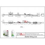 Liquid Bottle Filling Line With Bottle Capping Machine And Double Side Labeling Machine for sale